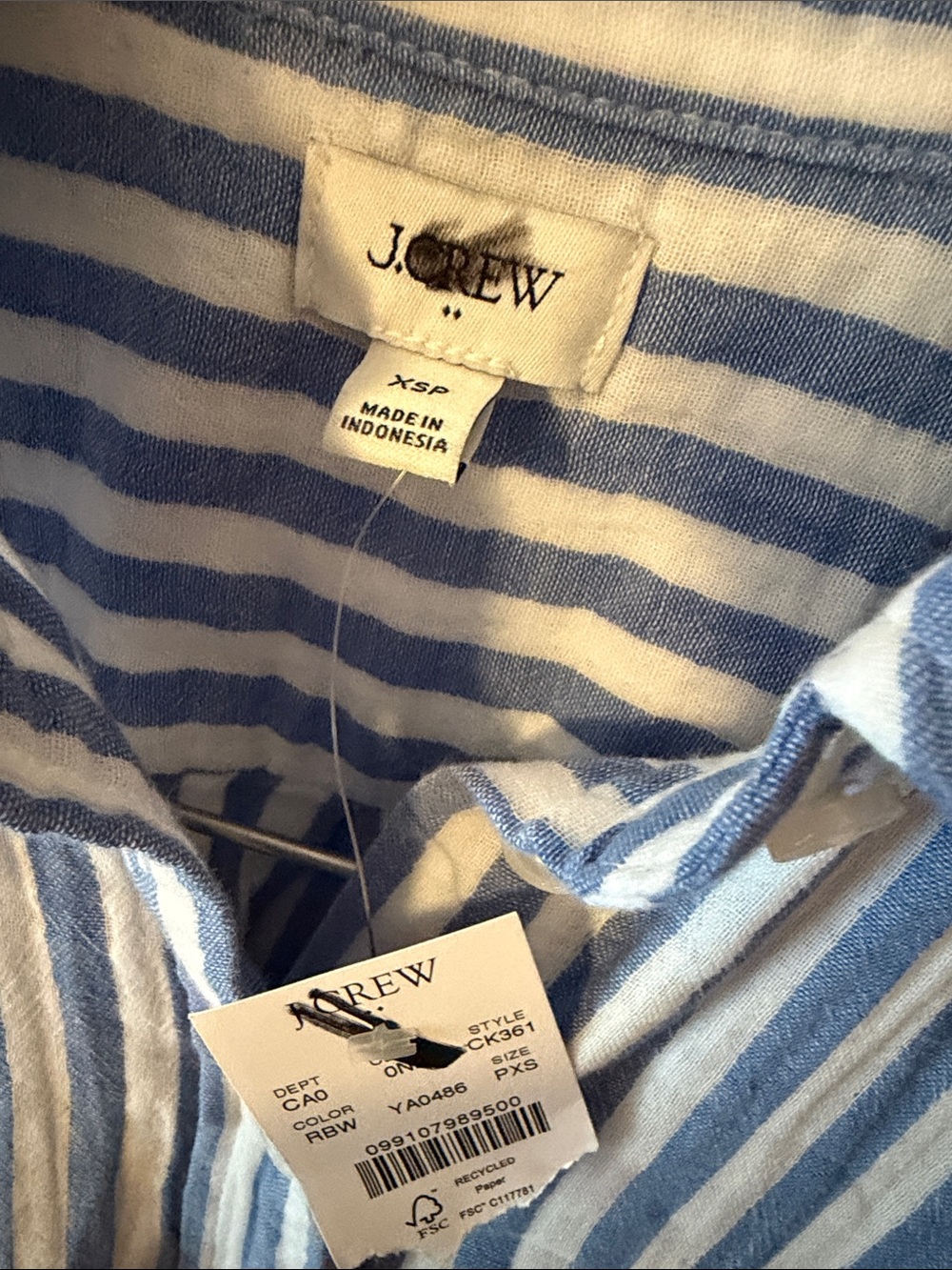 J. Crew Petite double-gauze button-up shirt Size XS petite - Picture 4 of 6